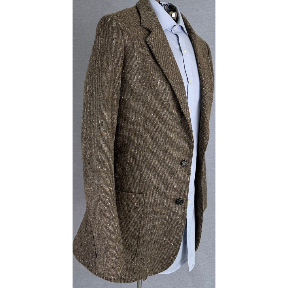 Anthony Michael Mens Brown Tweed Wool Blend 2 Button Blazer Sport‎ Coat 38S